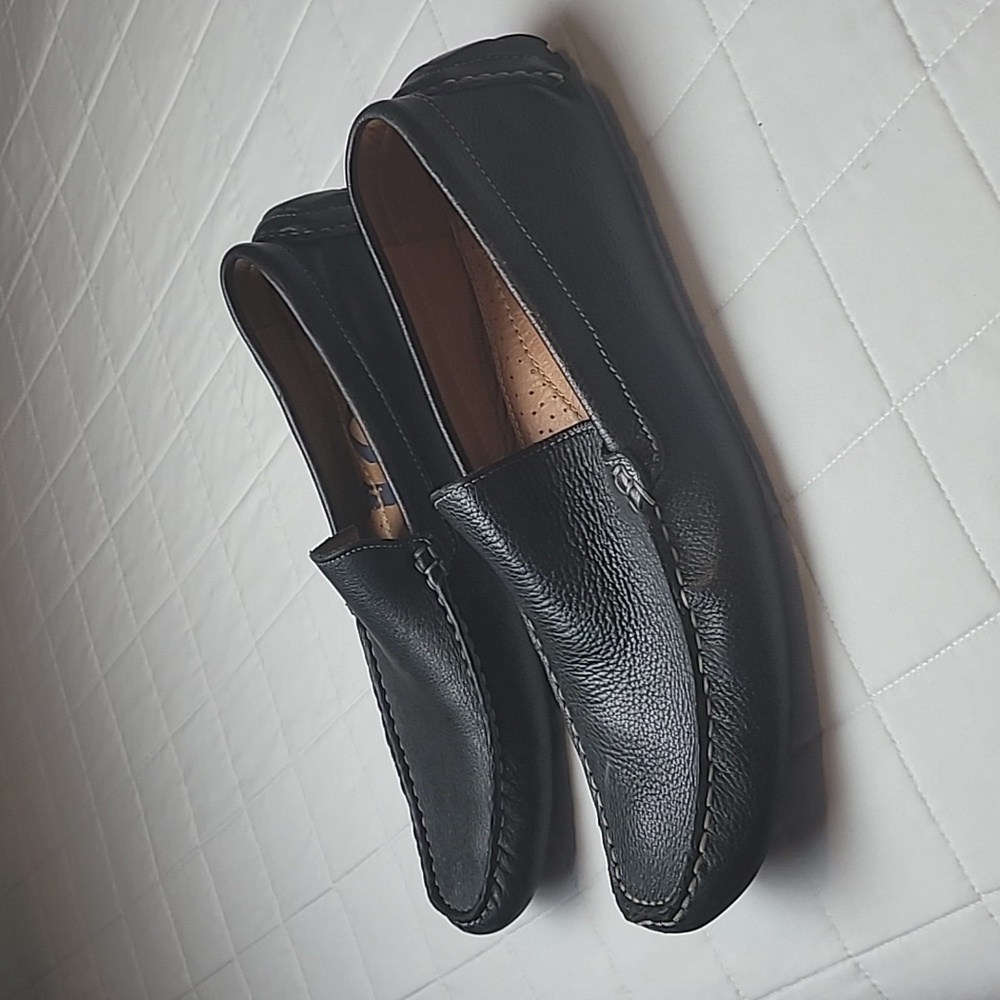 1901 Mens Black Leather Loafers Shoes Size 11M